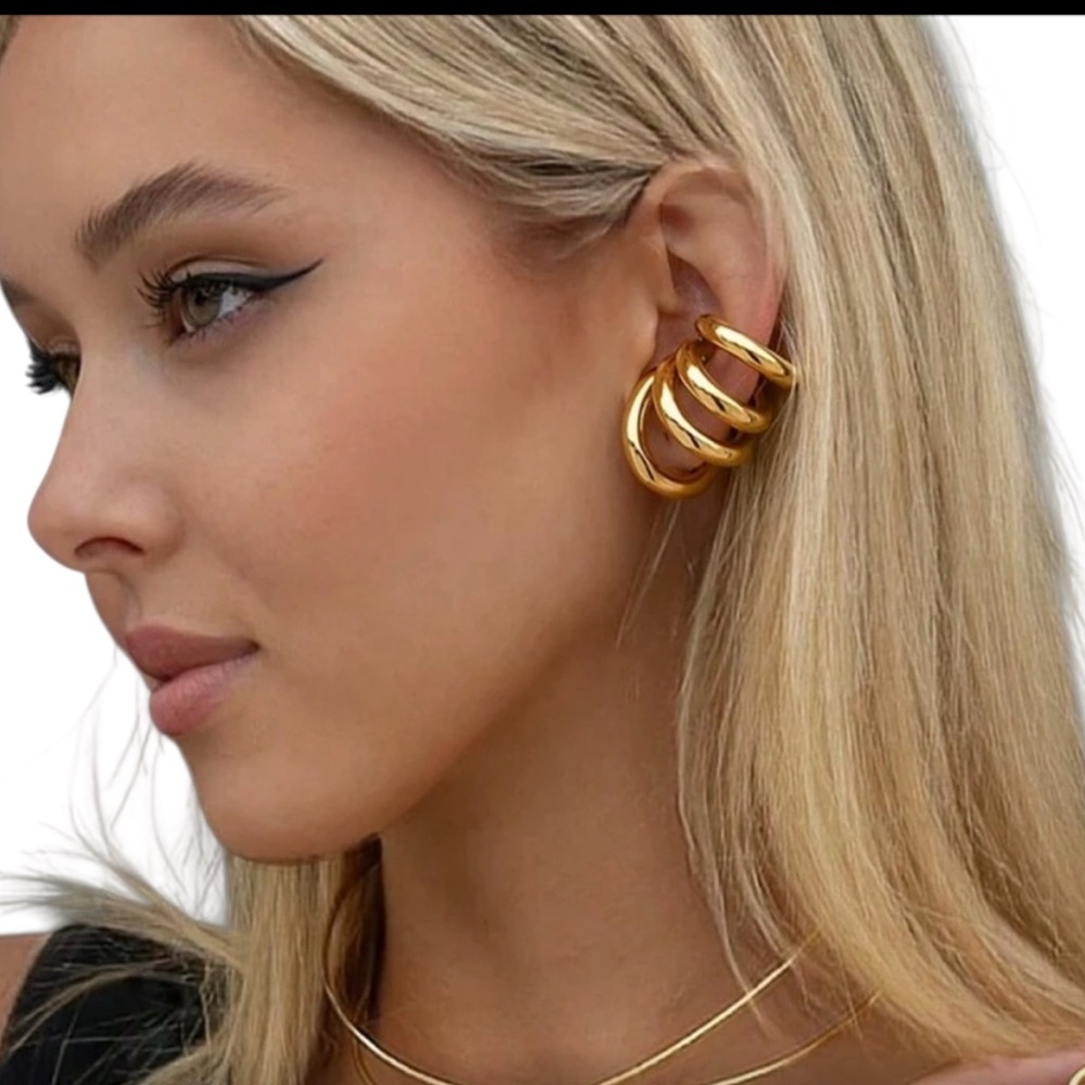 Gold Statement Ear Cuff – No Piercing Required (1 cuff)